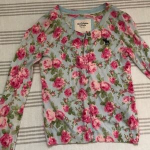 A&F floral cardigan